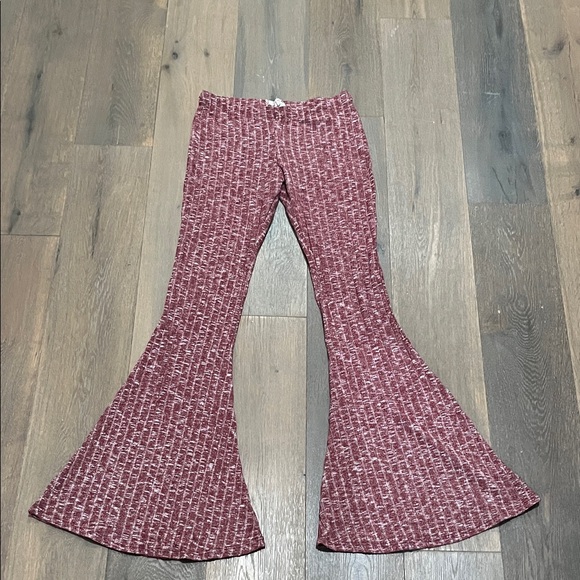 PQLA Pants - PPLA Burgundy Textured Flare Pants